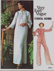 2952 VOGUE EZ CAROL HORN PULLOVER LONG DRESS, TUNIC, PANTS PATTERN 14